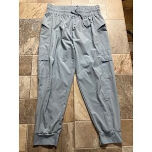 LUNA PEAK Light Blue Cargo Jogger Pants Size L Relaxed Fit Drawstring Waist